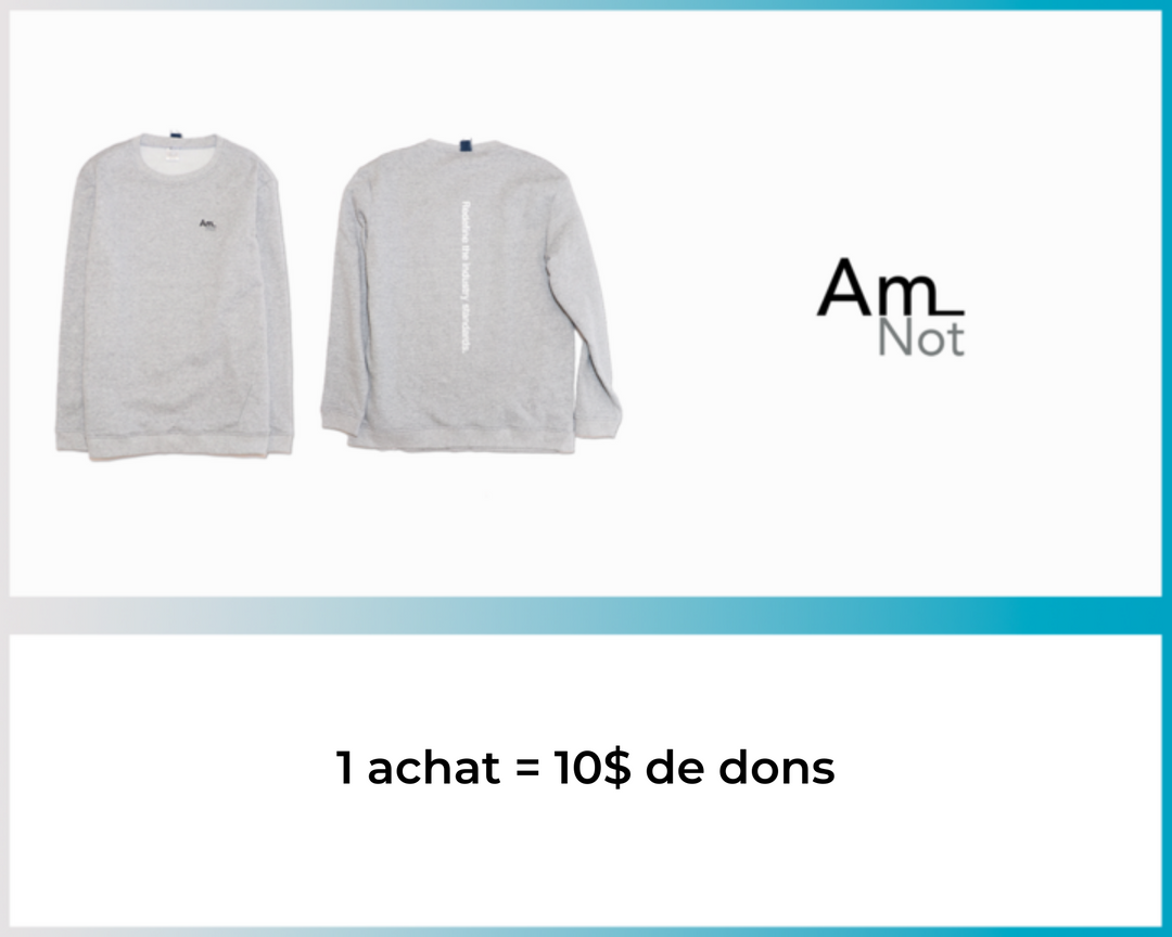 AmNot - Crewneck REDEFINE unisexe noir ou gris
