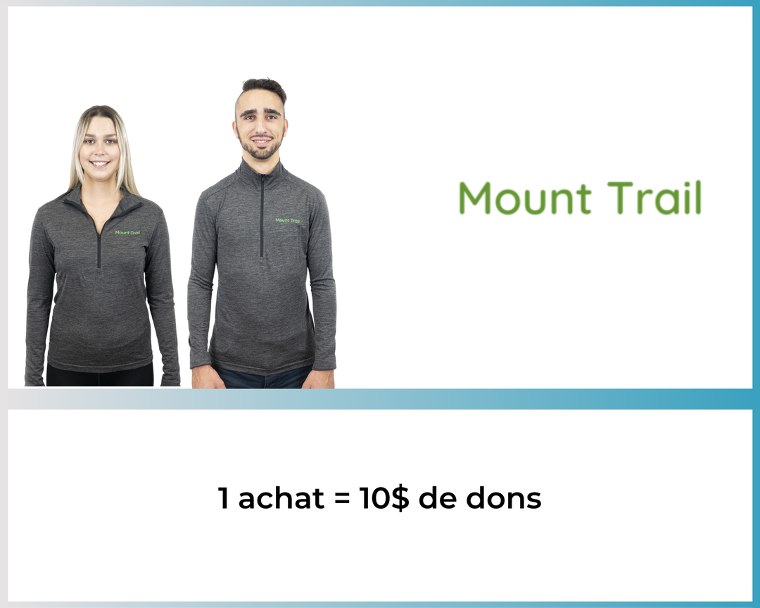 Mount Trail - Chandail à manches longues 150 avec zip Homme ou Femme